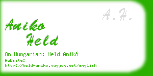 aniko held business card